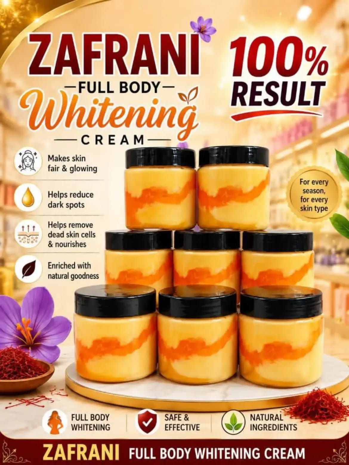 Zafrani Whitening Cream with Serum 250g – Skin Brightening Cream